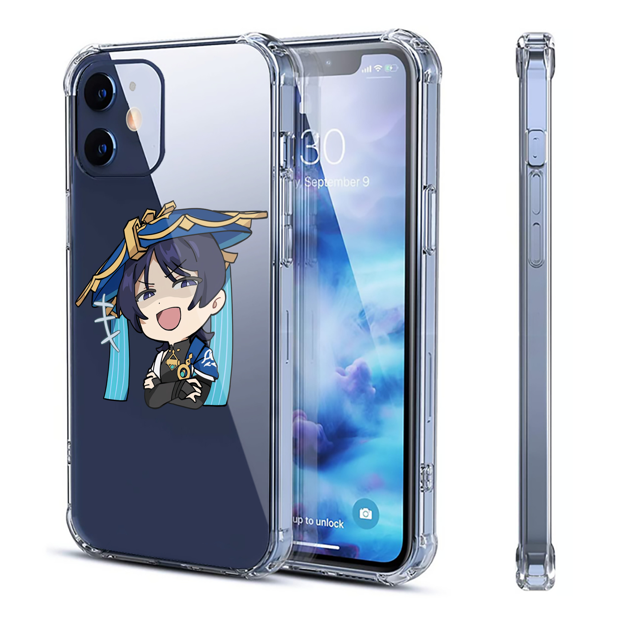 げんし神 さんペい genshin Sanpei 【iPhone 12シリーズ対応】透明スマホケース（クリアソフトケース）